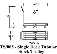 TS/005 - Single Deck Tubular Stock Trolley