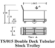TS/015 Double Deck Tubular Stock Trolley