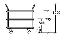 "NF" Series 3 Tier Trolley