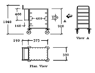 Stainless Steel Cafe Clearing Trolley - Diagram